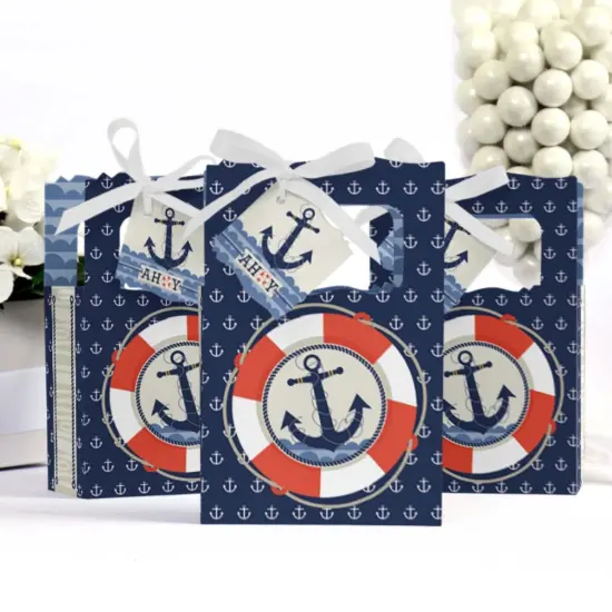 Big Dot of Happiness Ahoy - Nautical - Baby Shower or Birthday Party Favor Boxes - Set of 12 {4}