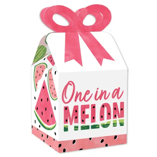 Big Dot of Happiness Sweet Watermelon - Square Favor Gift Boxes - Fruit Party Bow Boxes - Set of 12 {1}
