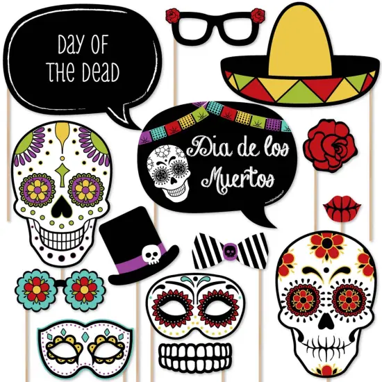 Big Dot of Happiness Day of the Dead - Sugar Skull Photo Booth Props Kit - 20 Count {1}
