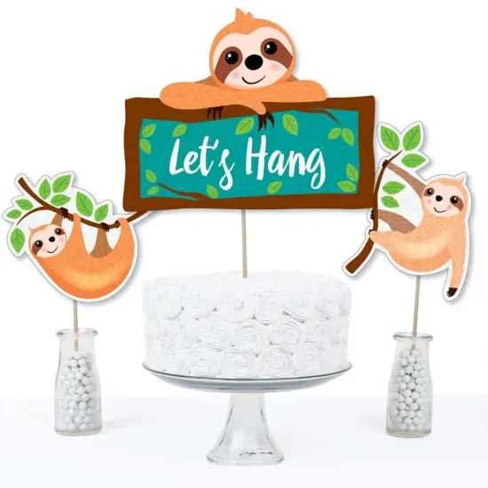 Big Dot of Happiness Let's Hang - Sloth - Baby Shower or Birthday Party Centerpiece Sticks - Table Toppers - Set of 15 {4}