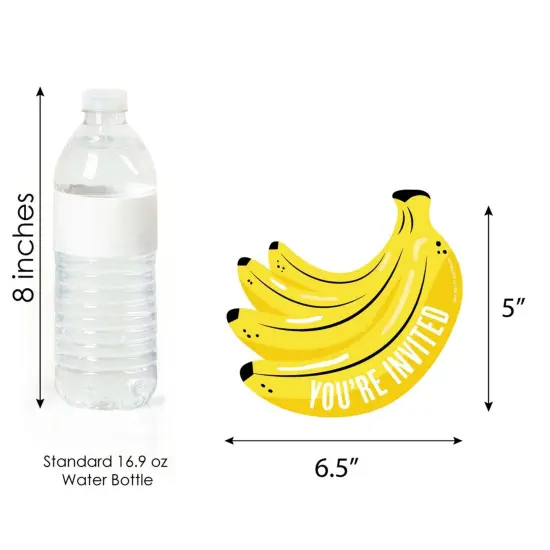 Big Dot of Happiness Let's Go Bananas - Shaped Fill-in Invitations - Tropical Party Invitation Cards with Envelopes - Set of 12 {6}