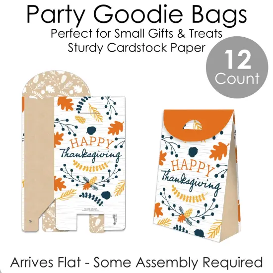 Big Dot of Happiness Happy Thanksgiving - Fall Harvest Gift Favor Bags - Party Goodie Boxes - Set of 12 {7}