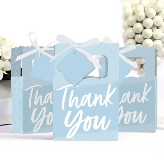 Big Dot of Happiness Dusty Blue Elegantly Simple - Guest Party Favor Boxes - Set of 12 {4}