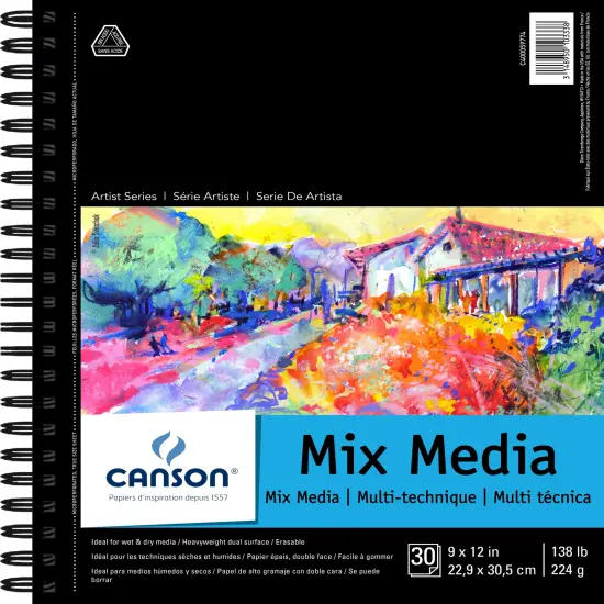 Canson Mix Media Pad 9"X12"-30 Sheets {1}