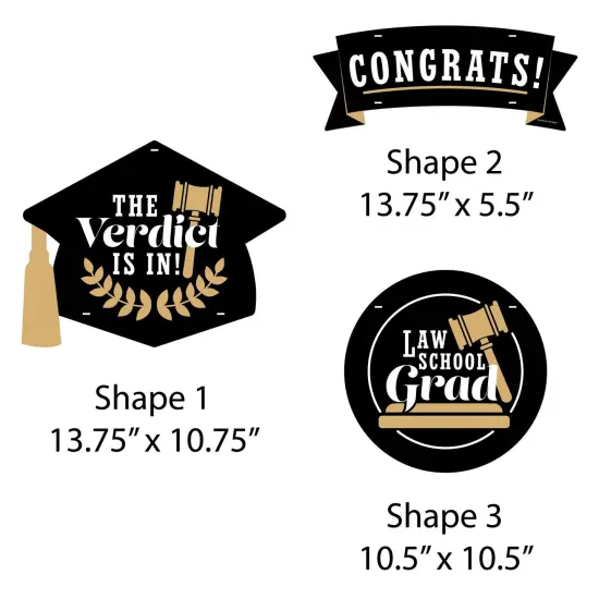 Big Dot of Happiness Law School Grad - Hanging Porch Future Lawyer Graduation Party Outdoor Decorations - Front Door Decor - 3 Piece Sign {7}