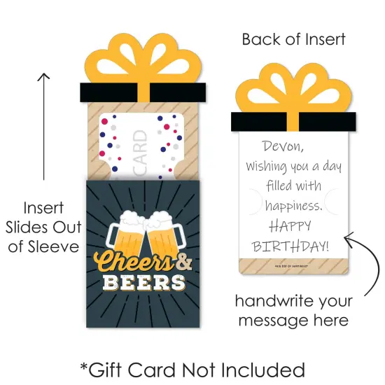 Big Dot of Happiness Cheers and Beers Happy Birthday - Birthday Party Money and Gift Card Sleeves - Nifty Gifty Card Holders - Set of 8 {7}