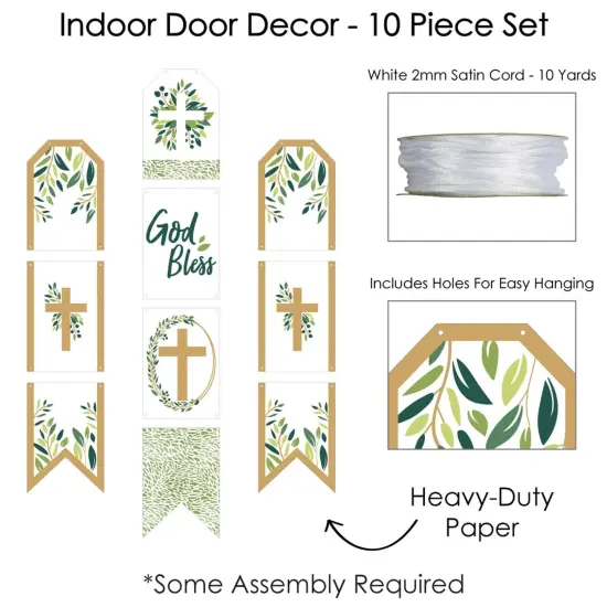 Big Dot of Happiness Elegant Cross - Hanging Vertical Paper Door Banners - Religious Party Wall Decoration Kit - Indoor Door Decor {6}