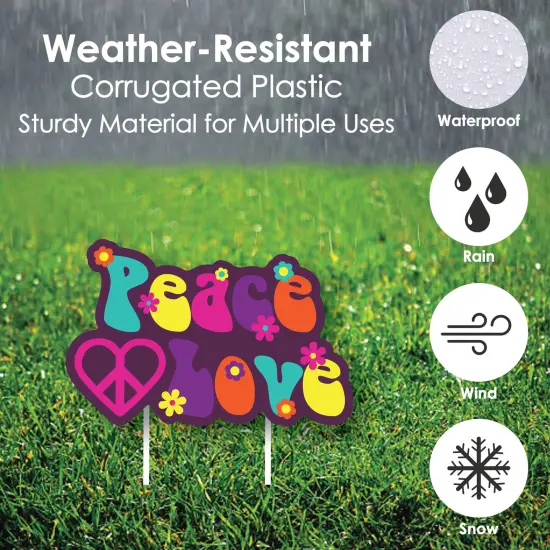 Big Dot of Happiness 60's Hippie - Peace Sign & Smiley Face Lawn Decorations - Outdoor 1960s Groovy Party Yard Decorations - 10 Piece {6}