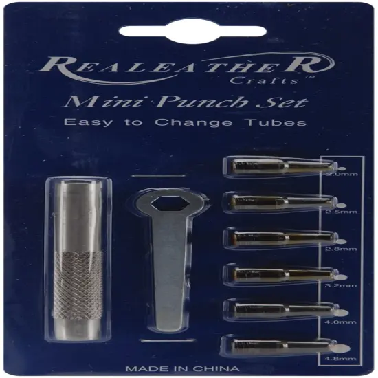 Realeather(R) Crafts Mini Punch Set-2mm, 2.5mm, 2.8mm, 3.2mm, 4mm & 4.8mm {1}