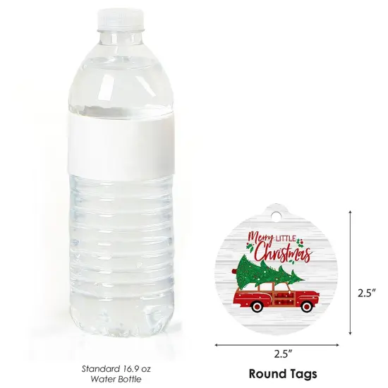 Big Dot of Happiness Merry Little Christmas Tree - Red Car Christmas Party To and From Favor Gift Tags (Set of 20) {6}