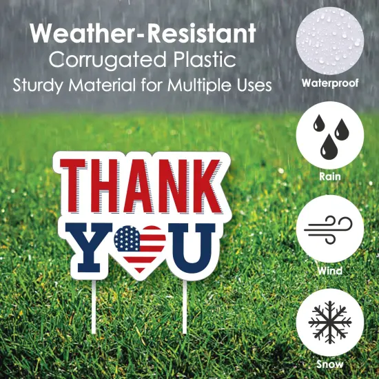 Big Dot of Happiness Thank You Veterans - Yard Sign and Outdoor Lawn Decorations - Support Our Troops Yard Signs - Set of 8 {4}