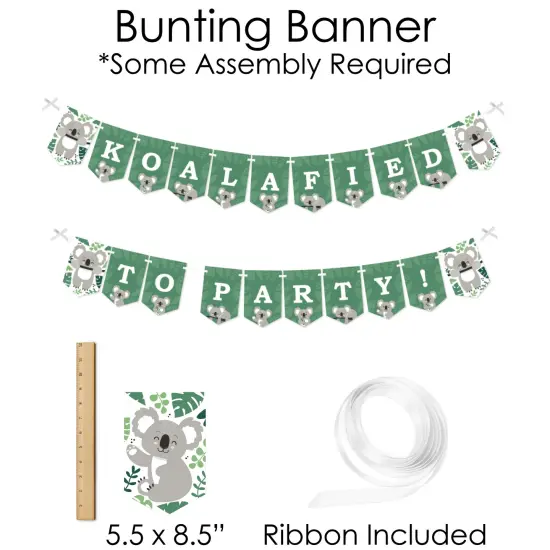 Big Dot of Happiness Koala Cutie - Banner and Photo Booth Decorations - Bear Birthday Party and Baby Shower Supplies Kit - Doterrific Bundle {6}