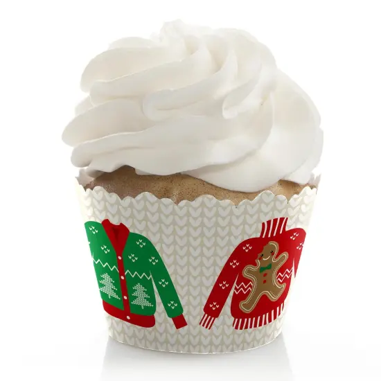 Big Dot of Happiness Ugly Sweater - Holiday and Christmas Party Decorations - Party Cupcake Wrappers - Set of 12 {1}