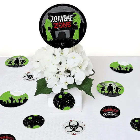 Big Dot of Happiness Zombie Zone - Halloween or Birthday Zombie Crawl Party Giant Circle Confetti - Party Decorations - Large Confetti 27 Count {7}