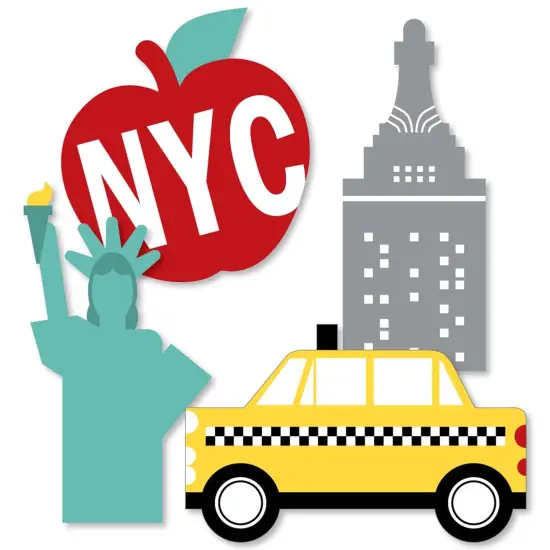 Big Dot of Happiness NYC Cityscape - Big Apple, Taxi, Skyscraper and Lady Liberty Decorations DIY New York City Party Essentials - Set of 20 {3}