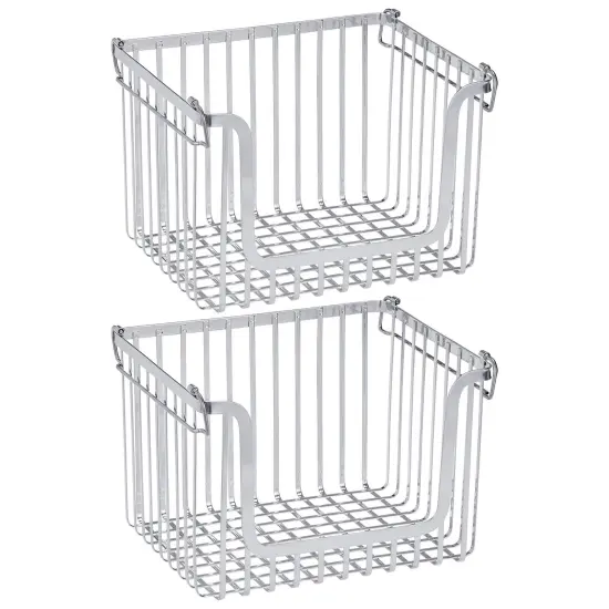 mDesign Stackable Food Organizer Storage Basket, Open Front {5}