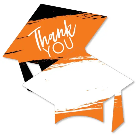 Big Dot of Happiness Orange Grad - Best is Yet to Come - Shaped Thank You Cards - Orange Grad Party Thank You Note Cards with Envelopes - Set of 12 {1}