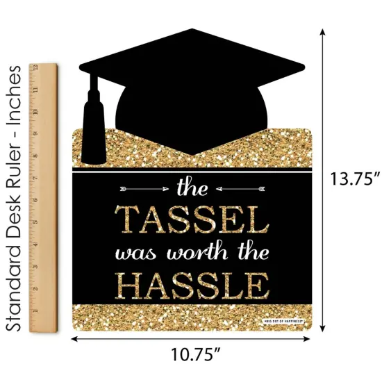 Big Dot of Happiness Gold Graduation Party Yard Sign - Outdoor Lawn Sign - 1 Piece {6}