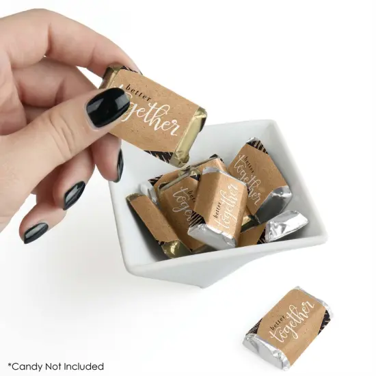 Big Dot of Happiness Better Together - Mini Candy Bar Wrapper Stickers - Wedding or Bridal Shower Small Favors - 40 Count {3}