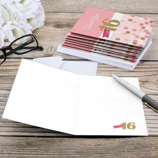 Big Dot of Happiness Sweet 16 - Birthday Party Thank You Cards (8 Count) {6}