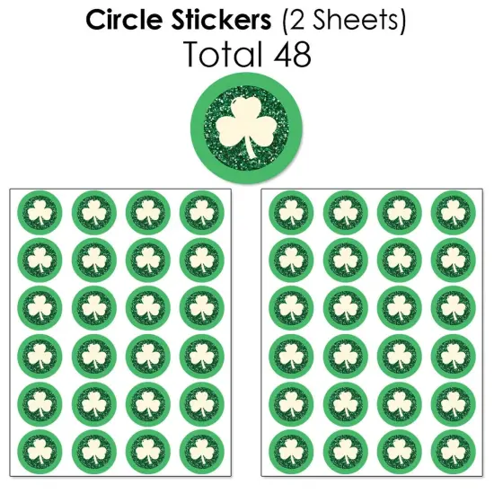 Big Dot of Happiness St. Patrick's Day - Mini Candy Bar, Round Candy, & Circle Stickers - Saint Paddy's Day Party Candy Favor Sticker Kit - 304 Pieces {7}