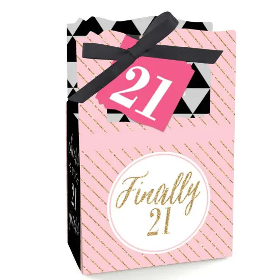 Big Dot of Happiness Finally 21 Girl - 21st Birthday - Party Favor Boxes - Set of 12 {1}