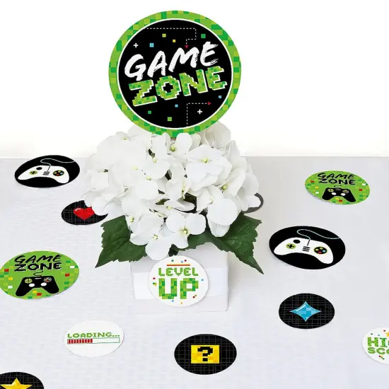 Big Dot of Happiness Game Zone - Pixel Video Game Party or Birthday Party Giant Circle Confetti - Party Decorations - Large Confetti 27 Count {7}