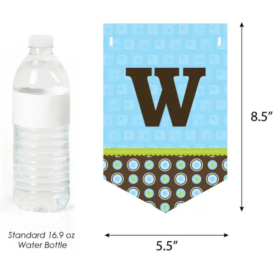 Big Dot of Happiness Blue Monkey Boy - Baby Shower Bunting Banner - Blue Party Decorations - Welcome Baby {4}