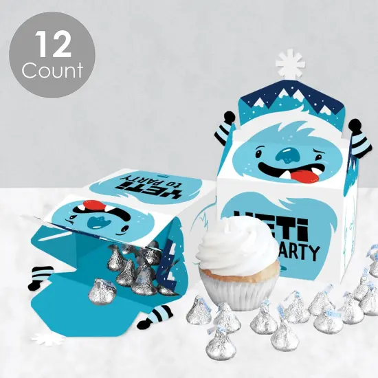 Big Dot of Happiness Yeti to Party - Treat Box Party Favors - Abominable Snowman Party or Birthday Party Goodie Gable Boxes - Set of 12 {4}