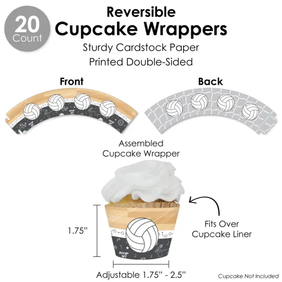 Big Dot of Happiness Bump, Set, Spike - Volleyball - Baby Shower or Birthday Party Favors and Cupcake Kit - Fabulous Favor Party Pack - 100 Pieces {6}