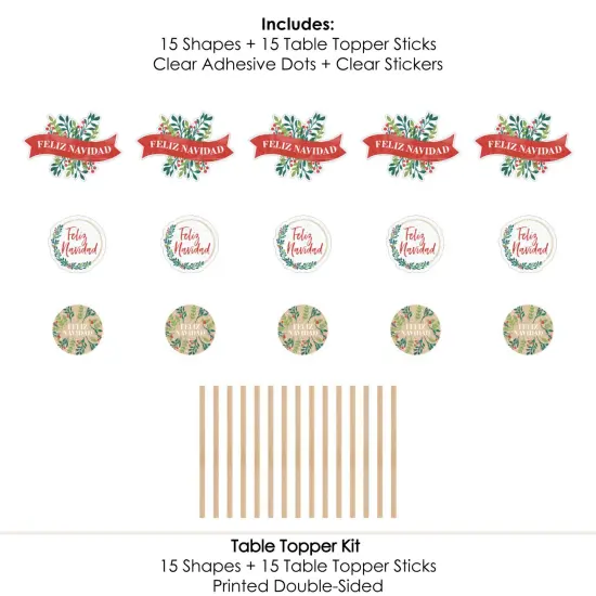 Big Dot of Happiness Feliz Navidad - Holiday and Spanish Christmas Party Centerpiece Sticks - Table Toppers - Set of 15 {7}