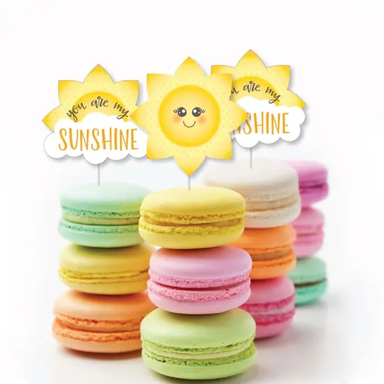 Big Dot of Happiness You Are My Sunshine - Dessert Cupcake Toppers - Baby Shower or Birthday Party Clear Treat Picks - Set of 24 {6}