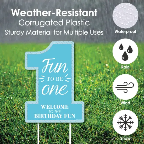 Big Dot of Happiness 1st Birthday Boy - Fun to be One - Party Decorations - First Birthday Party Welcome Yard Sign {4}