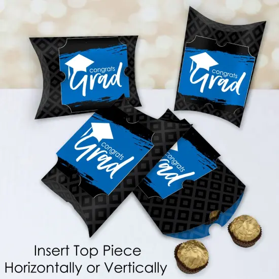 Big Dot of Happiness Blue Grad - Best is Yet to Come - Favor Gift Boxes - Royal Blue Graduation Party Large Pillow Boxes - Set of 12 {4}