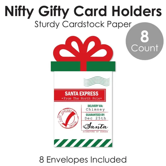 Big Dot of Happiness Santa's Special Delivery - From Santa Claus Christmas Money and Gift Card Sleeves - Nifty Gifty Card Holders - 8 Ct {6}