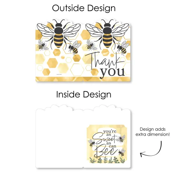 Big Dot of Happiness Little Bumblebee - Thank You Giant Greeting Card - Big Shaped Jumborific Card - 16.5 x 22 inches {7}