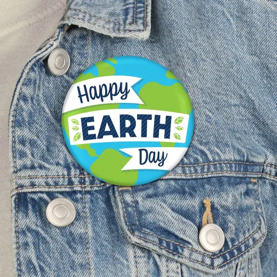 Big Dot of Happiness Happy Earth Day - 3 inch Save the Planet Badge - Pinback Buttons - Set of 8 {4}