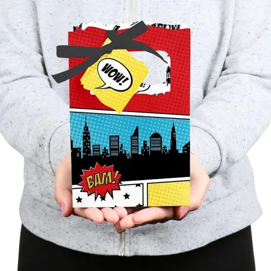 Big Dot of Happiness Bam Superhero - Baby Shower or Birthday Party Favor Boxes - Set of 12 {6}