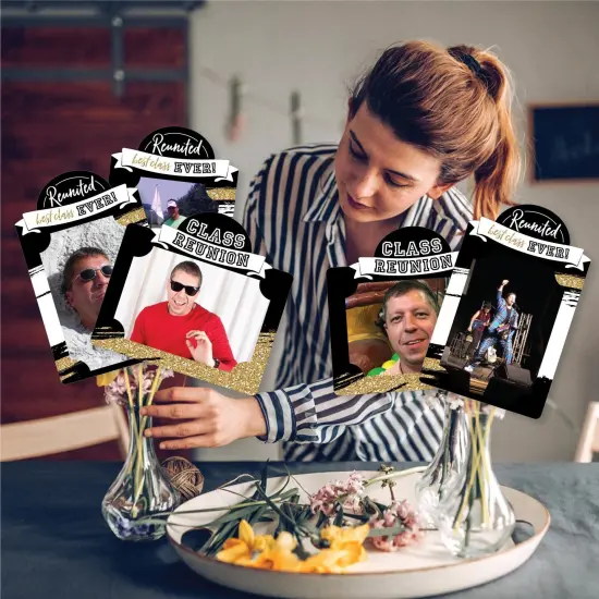 Big Dot of Happiness Reunited - School Class Reunion Party Picture Centerpiece Sticks - Photo Table Toppers - 15 Pieces {3}