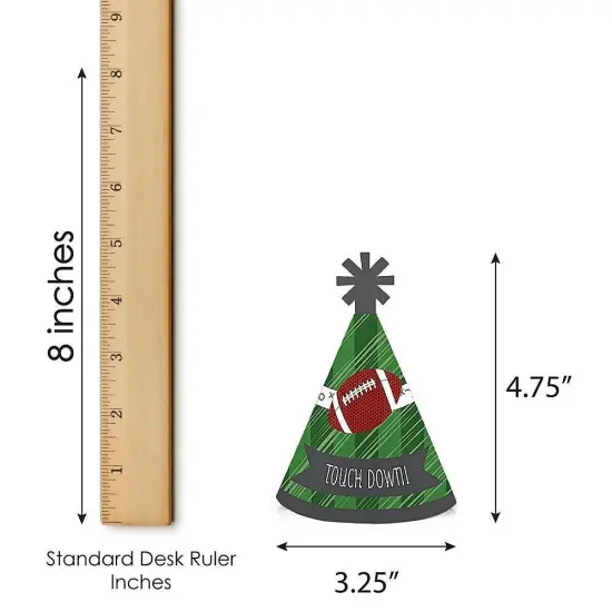 Big Dot of Happiness End Zone - Football - Mini Cone Baby Shower or Birthday Party Hats - Small Little Party Hats - Set of 8 {7}