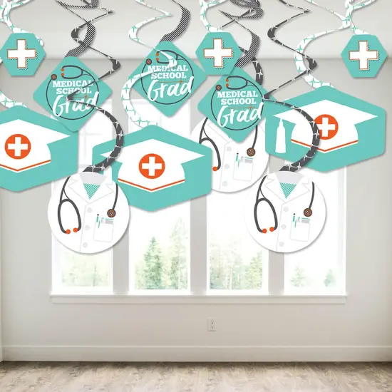 Big Dot of Happiness Medical School Graduation Doctor Decorations Hanging Swirls - Set of 40 {4}