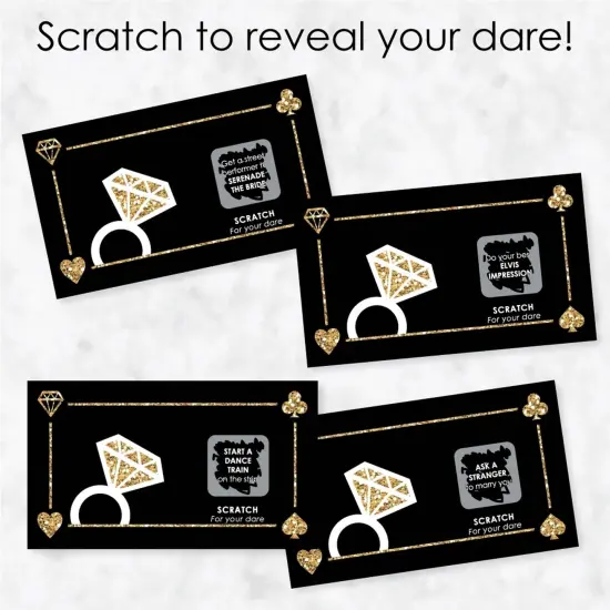 Big Dot of Happiness Vegas Before Vows - Las Vegas Bridal Shower or Bachelorette Party Game Scratch Off Dare Cards - 22 Count {4}