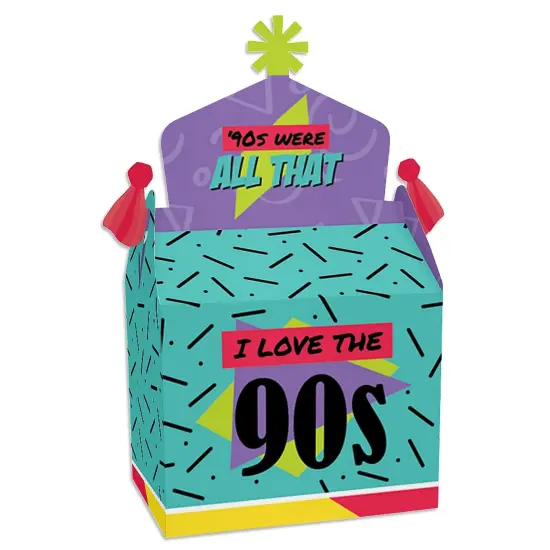 Big Dot of Happiness 90's Throwback - Treat Box Party Favors - 1990s Party Goodie Gable Boxes - Set of 12 {1}