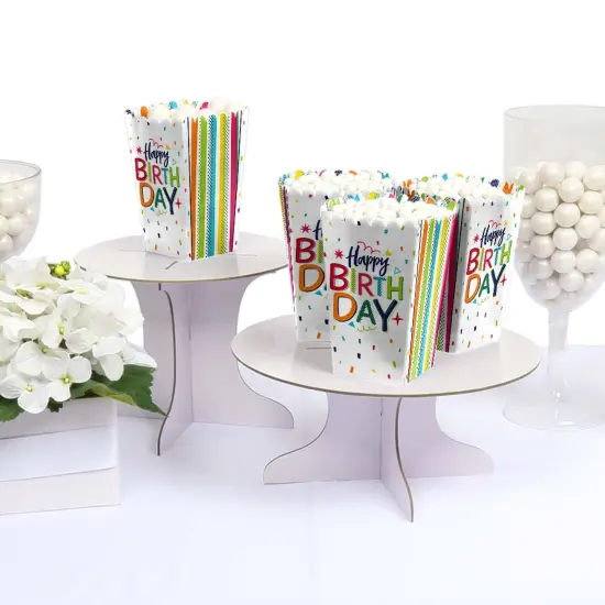 Big Dot of Happiness Cheerful Happy Birthday - Colorful Birthday Party Favor Popcorn Treat Boxes - Set of 12 {4}