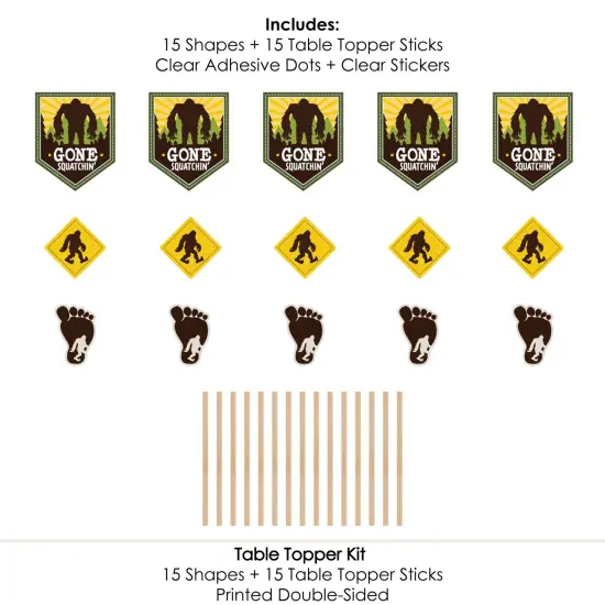 Big Dot of Happiness Sasquatch Crossing - Bigfoot Party or Birthday Party Centerpiece Sticks - Table Toppers - Set of 15 {7}