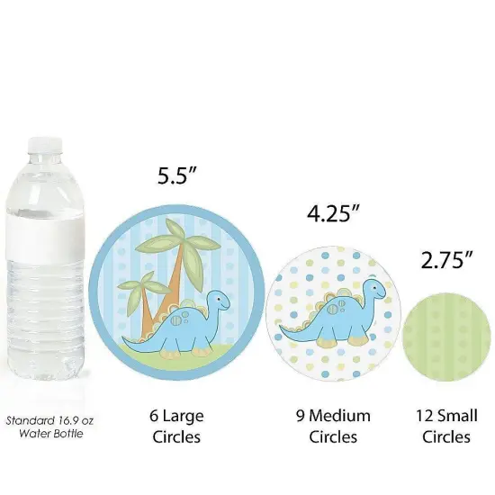 Big Dot of Happiness Baby Boy Dinosaur - Baby Shower or Birthday Party Giant Circle Confetti - Party Decorations - Large Confetti 27 Count {4}