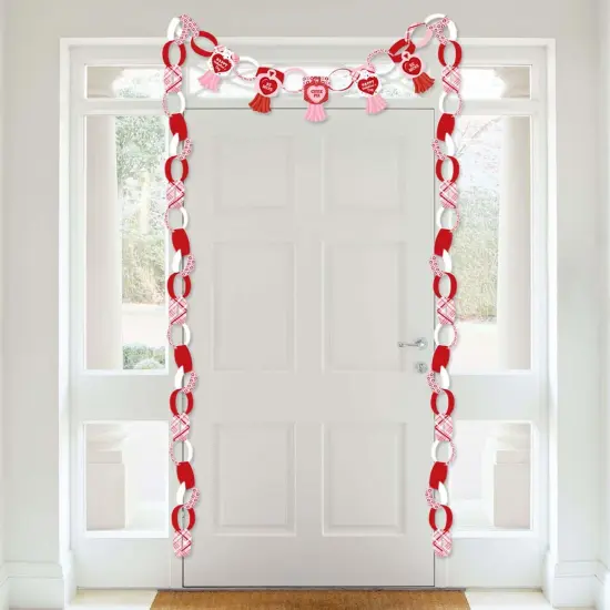 Big Dot of Happiness Conversation Hearts - 90 Chain Links and 30 Paper Tassels Decoration Kit - Valentine's Day Party Paper Chains Garland - 21 feet {4}