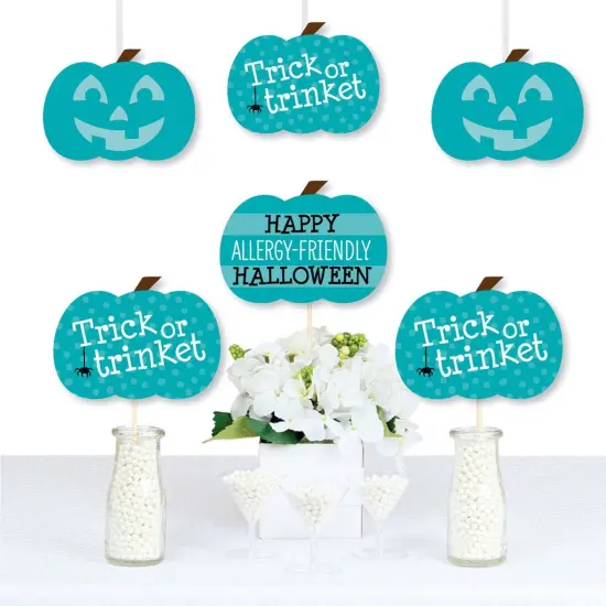Big Dot of Happiness Teal Pumpkin - Decorations DIY Halloween Allergy Friendly Trick or Trinket Essentials - Set of 20 {1}