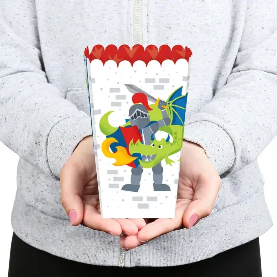 Big Dot of Happiness Calling All Knights and Dragons - Medieval Party or Birthday Party Favor Popcorn Treat Boxes - Set of 12 {6}