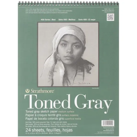 Multipack of 12 - Strathmore Toned Sketch Spiral Pad 11"X14"-Gray 24 Sheets {2}